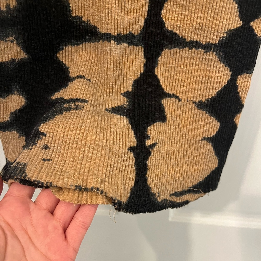 Zara Black and Tan Tie-Dye Midi Dress - Picture 4 of 8